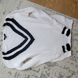 White V neck knit Sailor Yachting Sweater